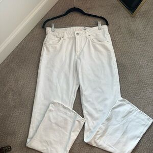 Zara Women's Straight Leg White Jeans